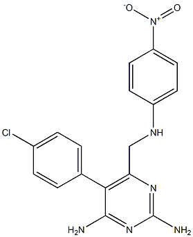 5-(4-Chlorophenyl)-6-(4-nitrophenylaminomethyl)pyrimidine-2,4-diamine Structure