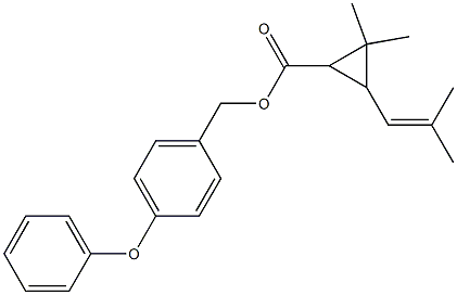 2,2-Dimethyl-3-(2-methyl-1-propenyl)cyclopropanecarboxylic acid 4-phenoxybenzyl ester Structure