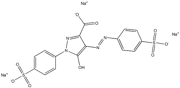 1-(4-Sulfophenyl)-4-(4-sulfophenylazo)-5-hydroxy-1H-pyrazole-3-carboxylic acid trisodium salt Structure