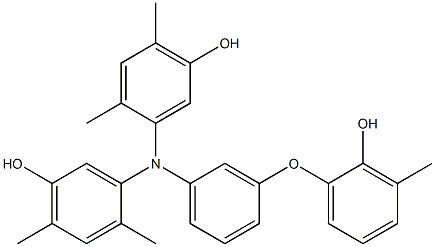 N,N-Bis(5-hydroxy-2,4-dimethylphenyl)-3-(2-hydroxy-3-methylphenoxy)benzenamine 구조식 이미지