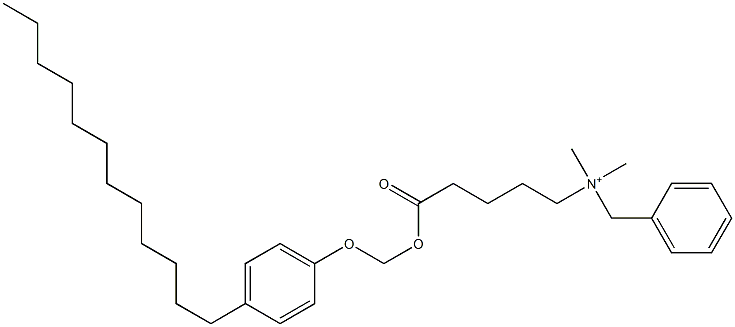 N,N-Dimethyl-N-benzyl-N-[4-[[(4-dodecylphenyloxy)methyl]oxycarbonyl]butyl]aminium 구조식 이미지