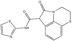 2,3,5,6-Tetrahydro-5-oxo-N-(2-thiazolyl)pyrrolo[1,2,3-de]-1,4-benzothiazine-6-carboxamide Structure