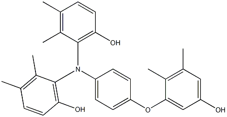 N,N-Bis(6-hydroxy-2,3-dimethylphenyl)-4-(5-hydroxy-2,3-dimethylphenoxy)benzenamine 구조식 이미지