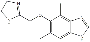 2-[1-(4,6-Dimethyl-1H-benzimidazol-5-yloxy)ethyl]-2-imidazoline 구조식 이미지