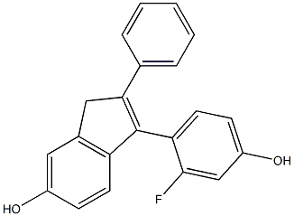 2-(Phenyl)-3-(2-fluoro-4-hydroxyphenyl)-1H-inden-6-ol 구조식 이미지