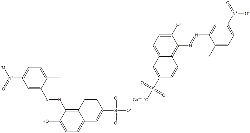 Bis[1-[(2-methyl-5-nitrophenyl)azo]-2-hydroxy-6-naphthalenesulfonic acid]calcium salt 구조식 이미지