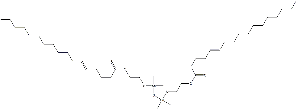 Bis[dimethyl[[2-(4-hexadecenylcarbonyloxy)ethyl]thio]stannyl] sulfide 구조식 이미지