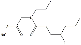 N-(4-Fluoroheptanoyl)-N-propylglycine sodium salt 구조식 이미지