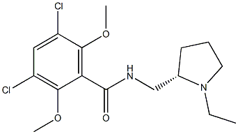 3,5-Dichloro-N-[[(2S)-1-ethyl-2-pyrrolidinyl]methyl]-2,6-dimethoxybenzamide 구조식 이미지