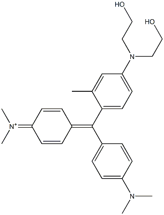 N-[4-[[4-[Bis(2-hydroxyethyl)amino]-2-methylphenyl][4-(dimethylamino)phenyl]methylene]-2,5-cyclohexadien-1-ylidene]-N-methylmethanaminium 구조식 이미지