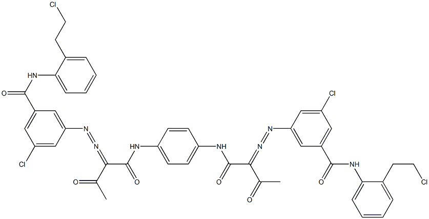 3,3'-[1,4-Phenylenebis[iminocarbonyl(acetylmethylene)azo]]bis[N-[2-(2-chloroethyl)phenyl]-5-chlorobenzamide] 구조식 이미지