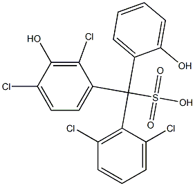 (2,6-Dichlorophenyl)(2,4-dichloro-3-hydroxyphenyl)(2-hydroxyphenyl)methanesulfonic acid 구조식 이미지