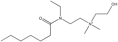 2-(N-Ethyl-N-heptanoylamino)-N-(2-hydroxyethyl)-N,N-dimethylethanaminium 구조식 이미지