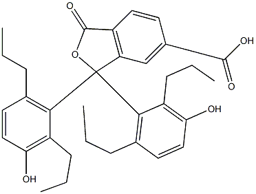 1,3-Dihydro-1,1-bis(3-hydroxy-2,6-dipropylphenyl)-3-oxoisobenzofuran-6-carboxylic acid Structure