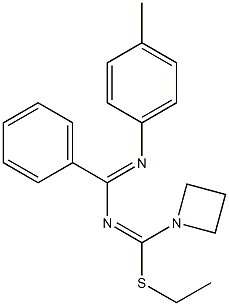 4-(1-Azetidinyl)-4-ethylthio-1-(4-methylphenyl)-2-phenyl-1,3-diaza-1,3-butadiene Structure