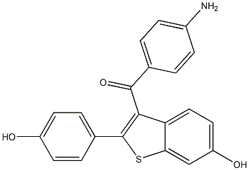 1-(4-Aminophenyl)-1-[6-hydroxy-2-(4-hydroxyphenyl)benzo[b]thiophen-3-yl]methanone 구조식 이미지