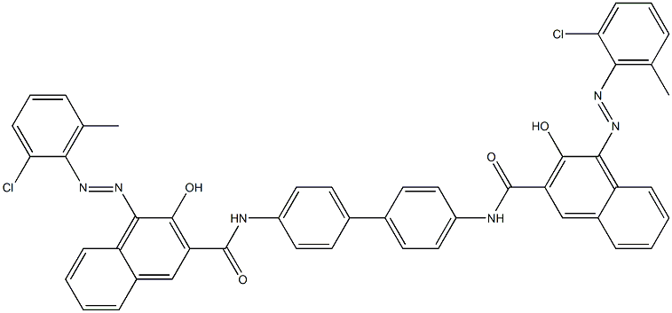 N,N'-(1,1'-Biphenyl-4,4'-diyl)bis[4-[(2-chloro-6-methylphenyl)azo]-3-hydroxy-2-naphthalenecarboxamide] Structure