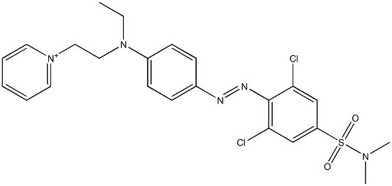 1-[2-[4-[2,6-Dichloro-4-(dimethylaminosulfonyl)phenylazo]phenyl(ethyl)amino]ethyl]pyridinium 구조식 이미지