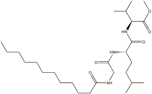 N-[(S)-2-[[[(Dodecanoyl)amino]acetyl]amino]-5-methylhexanoyl]-L-valine methyl ester Structure