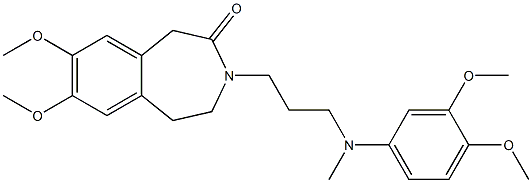 4,5-Dihydro-7,8-dimethoxy-3-[3-(N-methyl-3,4-dimethoxyphenylamino)propyl]-1H-3-benzazepin-2(3H)-one Structure