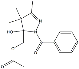 Acetic acid [[2-benzoyl-4,4,5-trimethyl-3,4-dihydro-3-hydroxy-2H-pyrazol]-3-yl]methyl ester 구조식 이미지