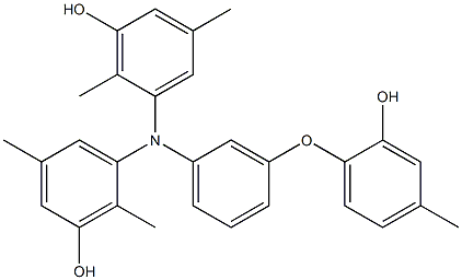 N,N-Bis(3-hydroxy-2,5-dimethylphenyl)-3-(2-hydroxy-4-methylphenoxy)benzenamine 구조식 이미지