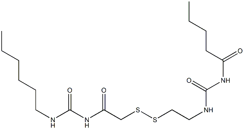 1-Pentanoyl-3-[2-[[(3-hexylureido)carbonylmethyl]dithio]ethyl]urea 구조식 이미지