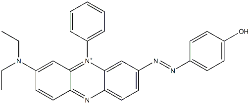 3-(Diethylamino)-7-[(4-hydroxyphenyl)azo]-5-phenylphenazin-5-ium Structure