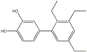4-(2,3,5-Triethylphenyl)benzene-1,2-diol Structure