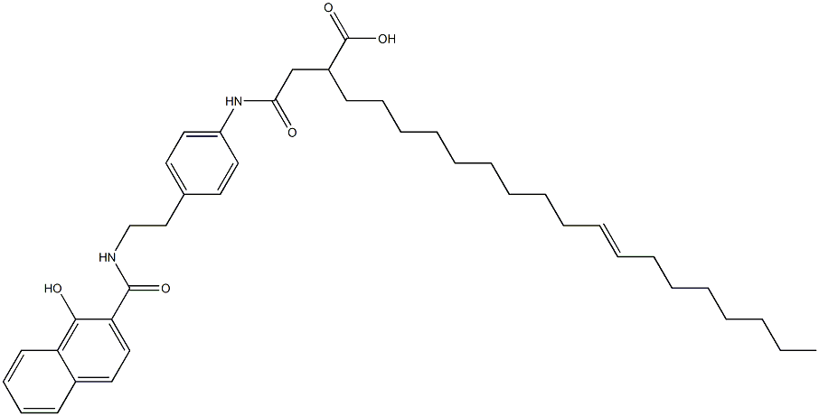 2-[[4-[2-[(1-Hydroxy-2-naphtyl)carbonylamino]ethyl]phenyl]aminocarbonylmethyl]-12-icosenoic acid Structure