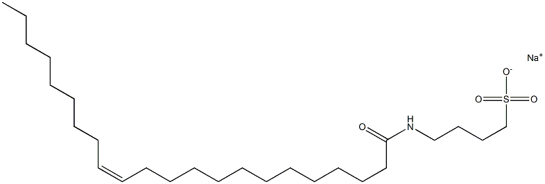 4-[[(Z)-1-Oxo-13-docosen-1-yl]amino]-1-butanesulfonic acid sodium salt 구조식 이미지