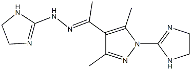 3,5-Dimethyl-4-[1-[2-[(4,5-dihydro-1H-imidazole)-2-yl]hydrazono]ethyl]-1-[(4,5-dihydro-1H-imidazole)-2-yl]-1H-pyrazole 구조식 이미지