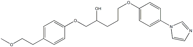 1-[2-[4-(1H-Imidazol-1-yl)phenoxy]ethyl]-3-[4-(2-methoxyethyl)phenoxy]-2-propanol 구조식 이미지