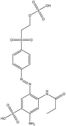 2-Amino-4-[(1-oxopropyl)amino]-5-[[4-[[2-(sulfooxy)ethyl]sulfonyl]phenyl]azo]benzenesulfonic acid Structure