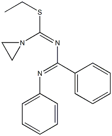 4-(1-Aziridinyl)-4-ethylthio-1-(phenyl)-2-phenyl-1,3-diaza-1,3-butadiene 구조식 이미지