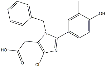 1-Benzyl-4-chloro-2-(3-methyl-4-hydroxyphenyl)-1H-imidazole-5-acetic acid 구조식 이미지