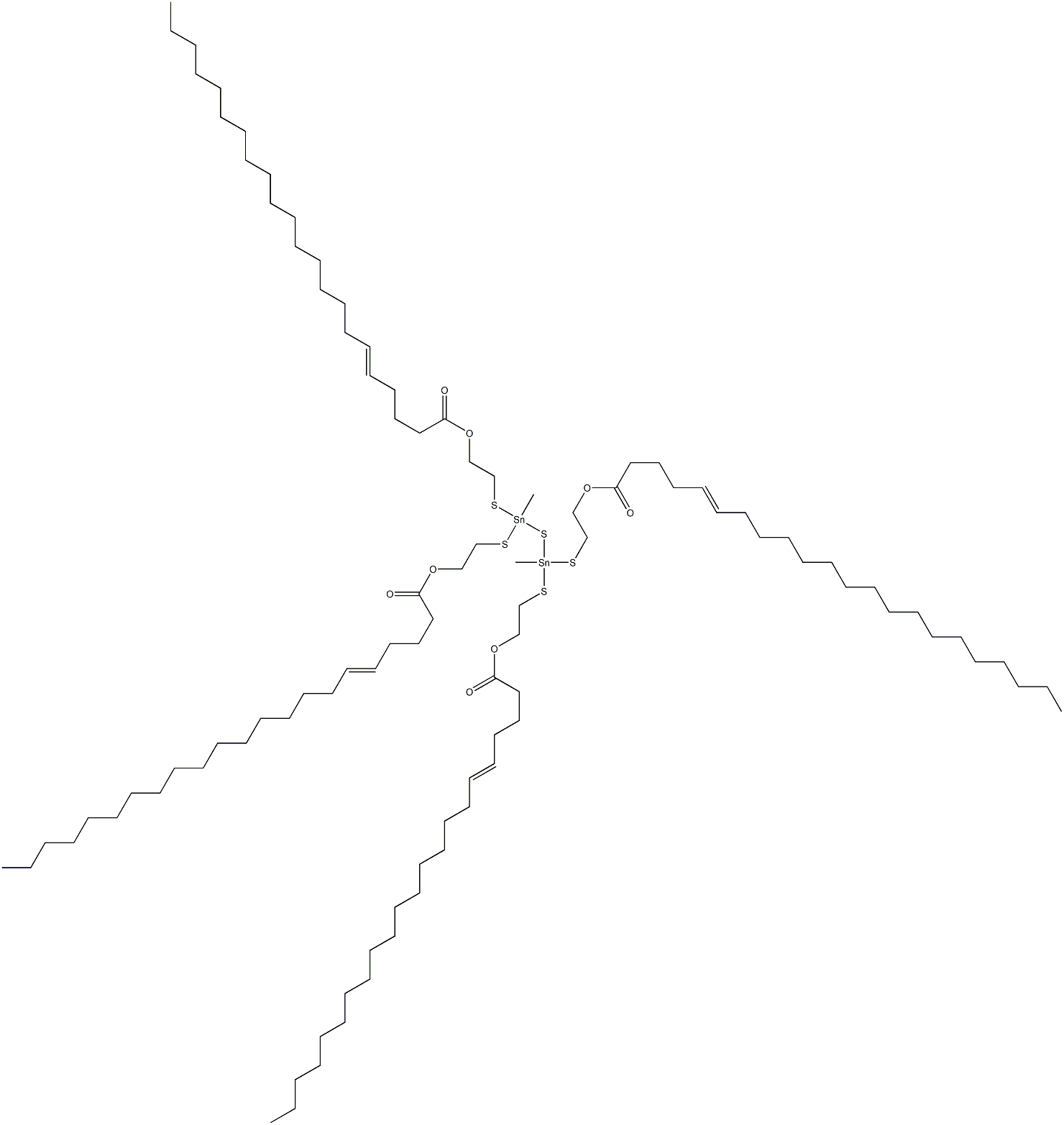 Bis[methylbis[[2-(4-henicosenylcarbonyloxy)ethyl]thio]stannyl] sulfide Structure