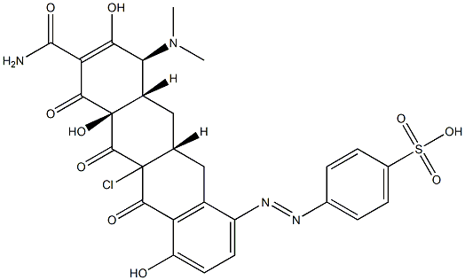 (4S,4aS,5aR,12aR)-11a-Chloro-4-(dimethylamino)-3,10,12a-trihydroxy-1,11,12-trioxo-7-(4-sulfophenylazo)-1,4,4a,5,5a,6,11,11a,12,12a-decahydro-2-naphthacenecarboxamide Structure
