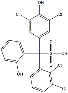 (2,3-Dichlorophenyl)(3,5-dichloro-4-hydroxyphenyl)(2-hydroxyphenyl)methanesulfonic acid Structure