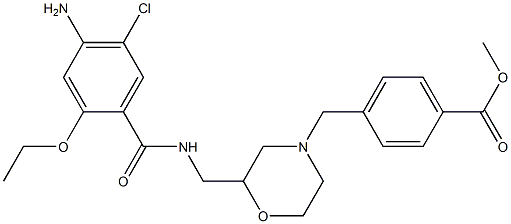 4-[2-[(4-Amino-5-chloro-2-ethoxybenzoylamino)methyl]morpholinomethyl]benzoic acid methyl ester Structure