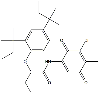 2-Chloro-3-methyl-6-[2-(2,4-di-tert-pentylphenoxy)butyrylamino]-1,4-benzoquinone 구조식 이미지