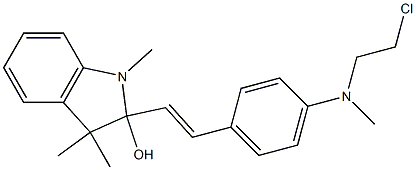 1,3,3-Trimethyl-2-[2-[4-[N-methyl-N-(2-chloroethyl)amino]phenyl]vinyl]indolin-2-ol Structure