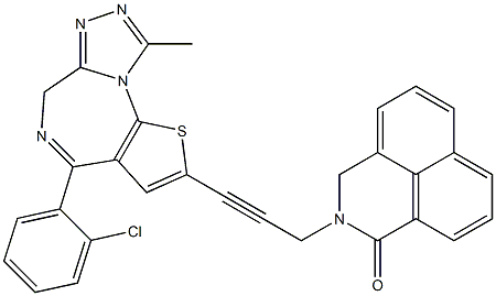 4-(2-Chlorophenyl)-9-methyl-2-[3-[(2,3-dihydro-1-oxo-1H-benzo[de]isoquinoline)-2-yl]-1-propynyl]-6H-thieno[3,2-f][1,2,4]triazolo[4,3-a][1,4]diazepine Structure