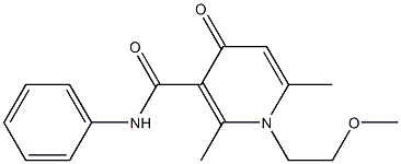 1-(2-Methoxyethyl)-1,4-dihydro-2,6-dimethyl-N-phenyl-4-oxopyridine-3-carboxamide 구조식 이미지