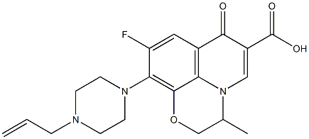 9-Fluoro-2,3-dihydro-3-methyl-10-[4-(2-propenyl)-1-piperazinyl]-7-oxo-7H-pyrido[1,2,3-de][1,4]benzoxazine-6-carboxylic acid 구조식 이미지