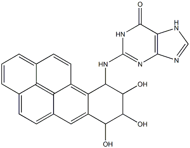 N-(7,8,9-Trihydroxy-7,8,9,10-tetrahydrobenzo[a]pyrene-10-yl)guanine Structure