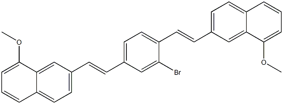 2-Bromo-1,4-bis[2-(8-methoxynaphthalen-2-yl)ethenyl]benzene 구조식 이미지