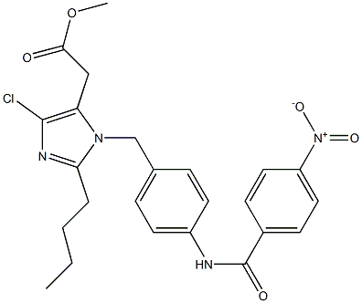 2-Butyl-4-chloro-1-[4-[4-nitrobenzoylamino]benzyl]-1H-imidazole-5-acetic acid methyl ester Structure
