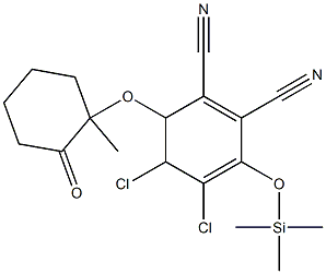 2-[2,3-Dicyano-5,6-dichloro-4-(trimethylsilyloxy)-2,4-cyclohexadienyloxy]-2-methylcyclohexanone Structure