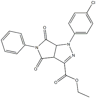 1,3a,4,5,6,6a-Hexahydro-4,6-dioxo-5-(phenyl)-1-(4-chlorophenyl)pyrrolo[3,4-c]pyrazole-3-carboxylic acid ethyl ester 구조식 이미지